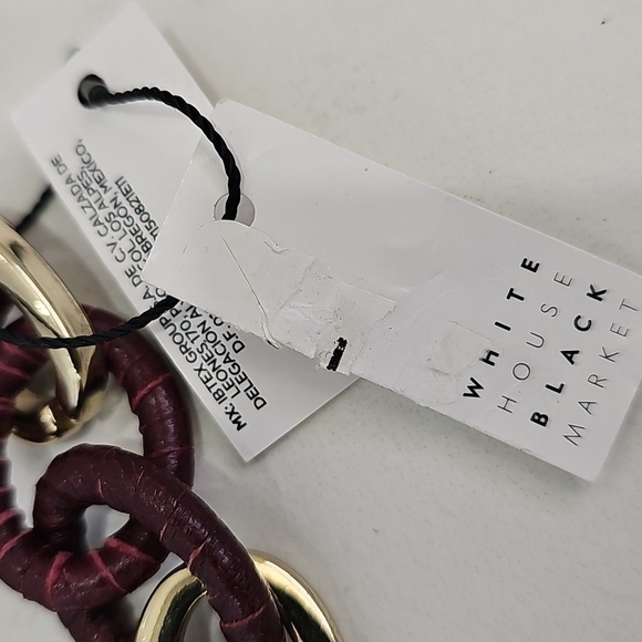 WHBM Genuine Leather Wrapped & Faux Gold Chain Link Bracelet Western Rustic - Picture 5 of 8